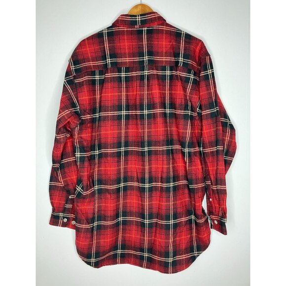 Field and Stream Men's XL Red Plaid Flannel Button Up Long Sleeve Shirt 100 Perc - Picture 6 of 7